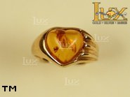 Jewellery GOLD ring.  Stone: amber. TAG: hearts, clasic; name: GR086; weight: 0g.