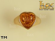 Jewellery GOLD ring.  Stone: amber. TAG: ; name: GR087; weight: 4.7g.