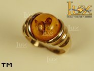 Jewellery GOLD ring.  Stone: amber. TAG: ; name: GR094; weight: 0g.
