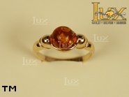 Jewellery GOLD ring.  Stone: amber. TAG: ; name: GR098; weight: 3.7g.