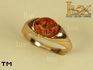 Jewellery GOLD ring.  Stone: amber. TAG: ; name: GR104; weight: 3.7g.