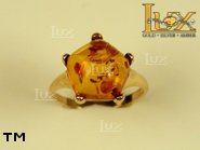 Jewellery GOLD ring.  Stone: amber. TAG: clasic, signs; name: GR106; weight: 0g.