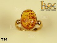 Jewellery GOLD ring.  Stone: amber. TAG: ; name: GR114; weight: 3.32g.