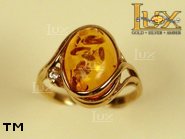 Jewellery GOLD ring.  Stone: amber. TAG: ; name: GR150; weight: 3.6g.