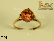 Jewellery GOLD ring.  Stone: amber. TAG: ; name: GR183; weight: 1.3g.
