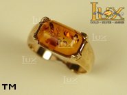 Jewellery GOLD ring.  Stone: amber. TAG: ; name: GR189; weight: 0g.