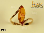 Jewellery GOLD ring.  Stone: amber. TAG: ; name: GR199; weight: 2.9g.