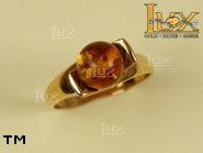 Jewellery GOLD ring.  Stone: amber. TAG: ; name: GR200; weight: 3.1g.