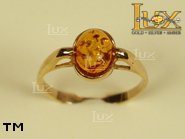 Jewellery GOLD ring.  Stone: amber. TAG: ; name: GR203; weight: 2.8g.