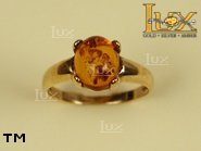 Jewellery GOLD ring.  Stone: amber. TAG: ; name: GR208; weight: 2.6g.