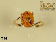 Jewellery GOLD ring.  Stone: amber. TAG: ; name: GR209; weight: 1.4g.