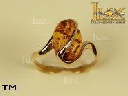 Jewellery GOLD ring.  Stone: amber. TAG: clasic; name: GR227; weight: 2.9g.