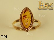 Jewellery GOLD ring.  Stone: amber. TAG: clasic; name: GR236; weight: 2.7g.