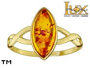 Jewellery GOLD ring.  Stone: amber. TAG: clasic; name: GR259; weight: 1.7g.