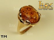 Jewellery GOLD ring.  Stone: amber. TAG: ; name: GR262; weight: 4.2g.