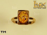 Jewellery GOLD ring.  Stone: amber. TAG: ; name: GR273; weight: 2.6g.