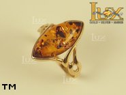 Jewellery GOLD ring.  Stone: amber. TAG: ; name: GR292; weight: 3.6g.