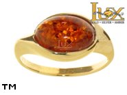 Jewellery GOLD ring.  Stone: amber. TAG: ; name: GR308; weight: 5.2g.