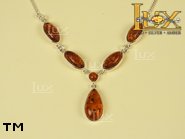Jewellery SILVER sterling necklace.  Stone: amber. TAG: ; name: N-02AM; weight: 10g.