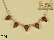Jewellery SILVER sterling necklace.  Stone: amber. TAG: ; name: N-138; weight: 7.7g.