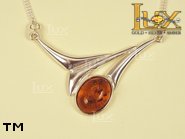 Jewellery SILVER sterling necklace.  Stone: amber. TAG: ; name: N-159; weight: 8.6g.