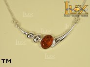 Jewellery SILVER sterling necklace.  Stone: amber. TAG: ; name: N-163; weight: 5.1g.