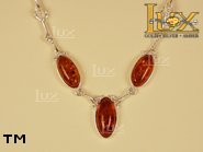 Jewellery SILVER sterling necklace.  Stone: amber. TAG: ; name: N-204; weight: 8.3g.