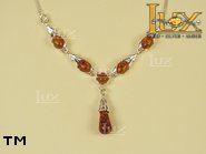 Jewellery SILVER sterling necklace.  Stone: amber. TAG: ; name: N-209; weight: 6.7g.