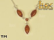 Jewellery SILVER sterling necklace.  Stone: amber. TAG: ; name: N-221; weight: 5.6g.