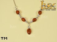 Jewellery SILVER sterling necklace.  Stone: amber. TAG: ; name: N-340; weight: 8.2g.