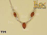 Jewellery SILVER sterling necklace.  Stone: amber. TAG: ; name: N-370; weight: 6.2g.
