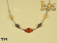 Jewellery SILVER sterling necklace.  Stone: amber. TAG: ; name: N-473MIX; weight: 7.8g.