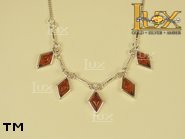 Jewellery SILVER sterling necklace.  Stone: amber. TAG: ; name: N-481; weight: 8.2g.