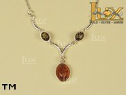 Jewellery SILVER sterling necklace.  Stone: amber. TAG: ; name: N-487; weight: 6.8g.