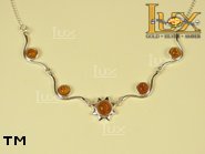 Jewellery SILVER sterling necklace.  Stone: amber. TAG: stars; name: N-492; weight: 8.8g.