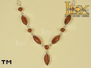 Jewellery SILVER sterling necklace.  Stone: amber. TAG: ; name: N-505; weight: 10.4g.