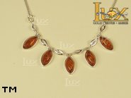 Jewellery SILVER sterling necklace.  Stone: amber. TAG: ; name: N-506; weight: 9.4g.
