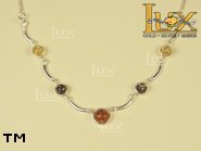 Jewellery SILVER sterling necklace.  Stone: amber. TAG: ; name: N-507; weight: 7.7g.
