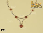 Jewellery SILVER sterling necklace.  Stone: amber. TAG: ; name: N-508; weight: 7.9g.