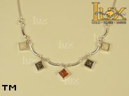Jewellery SILVER sterling necklace.  Stone: amber. TAG: ; name: N-510; weight: 8.5g.