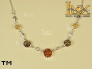Jewellery SILVER sterling necklace.  Stone: amber. TAG: ; name: N-511; weight: 8.7g.