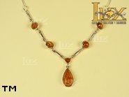 Jewellery SILVER sterling necklace.  Stone: amber. TAG: ; name: N-512; weight: 8g.