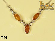 Jewellery SILVER sterling necklace.  Stone: amber. TAG: ; name: N-513; weight: 7.1g.