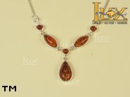 Jewellery SILVER sterling necklace.  Stone: amber. TAG: ; name: N-514; weight: 7g.
