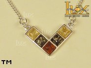 Jewellery SILVER sterling necklace.  Stone: amber. TAG: clasic; name: N-520-1; weight: 4.9g.