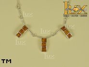 Jewellery SILVER sterling necklace.  Stone: amber. TAG: clasic; name: N-520-2; weight: 7.7g.