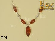 Jewellery SILVER sterling necklace.  Stone: amber. TAG: ; name: N-525; weight: 7.9g.