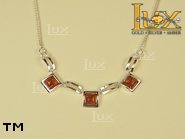 Jewellery SILVER sterling necklace.  Stone: amber. TAG: ; name: N-575; weight: 6.1g.