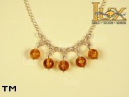 Jewellery SILVER sterling necklace.  Stone: amber. TAG: ; name: N-592; weight: 6.5g.