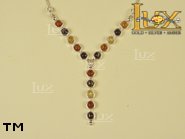 Jewellery SILVER sterling necklace.  Stone: amber. TAG: ; name: N-595; weight: 8.3g.
